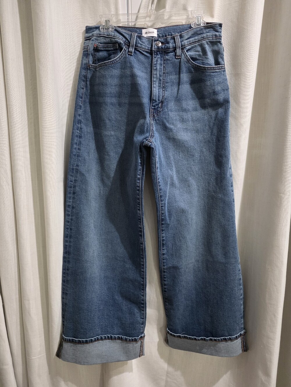 NWT Hudson Jolene Wide Leg Cuff Jeans  28